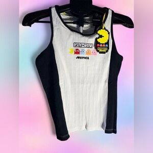 Justice Pac-Man White and Black Tank Top